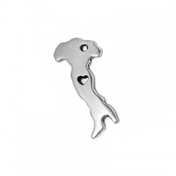 Colgante de Metal Zamak Forma de Italia 12x27mm (Ø1.6mm)