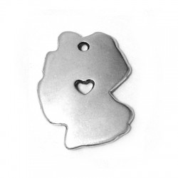 Colgante de Metal Zamak Forma de Alemania 16x22mm (Ø1.6mm)