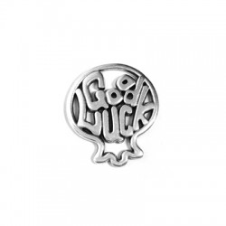 Pendentif Porte-Bonheur en Zamak « Good Luck » en Forme de Grenade 22 x 25 mm