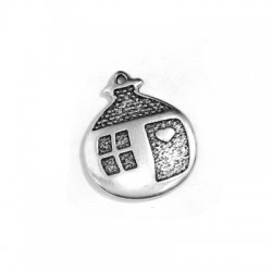Pendentif en Zamak Grenade avec Maison et cœur 22 x 26 mm