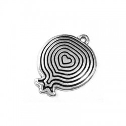 Colgante de Metal Zamak Granata con Corazón 22x26mm