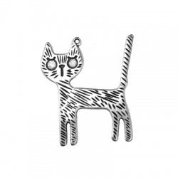 Pendentif Chat en Métal/Zamak 35x44mm