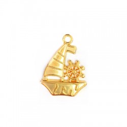 Colgante de Metal Zamak Barco de Vela 23x21mm
