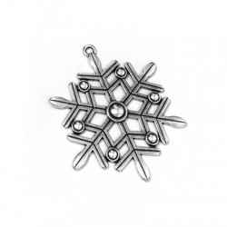 Pendentif Flocon de Neige en Métal/Zamak 54mm