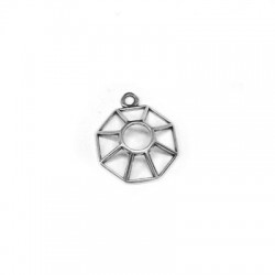 Pendentif Octagone en Métal/Zamak 20mm