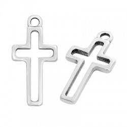 Colgante de Metal Zamak Cruz 15x24mm