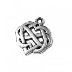 Pendentif Symbole Celte Infini + Cœur en Métal/Zamak 20mm
