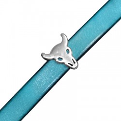 Passant Tête de Taureau en Métal/Zamak 14x15mm (Ø 10x2mm)