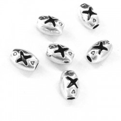Pasador de Metal Zamak Ovalado con "X" 5x8mm (Ø2mm)