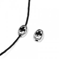 Μεταλλική Ζάμακ Χυτή Χάντρα Σταυρός 5x6mm Ø1.5mm