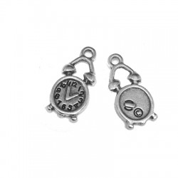 Pendentif Horloge en Métal/Zamak 15x9mm