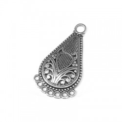 Pendentif Éthnique avec Anneaux en Métal Zamak 20x34mm