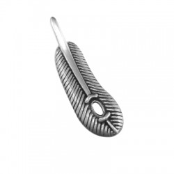 Pendentif Plume en Métal/Zamak 9x23mm