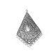 Pendentif Éthnique Losange avec Anneaux en Métal/Zamak 42x29mm