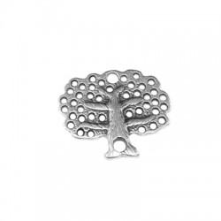 Pendentif Arbre de Vie Perforé en Métal/Zamak 28x25mm