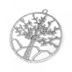 Ciondolo in Metallo Zama Rotondo Albero della Vita 57mm