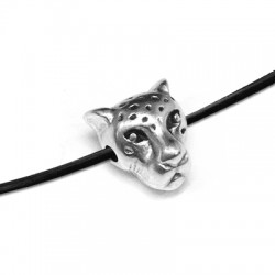 Zamak Bead Leopard Head 9mm Ø1.7mm