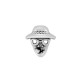 Passante in Metallo Zama Teschio con Cappello, Occhiali e Sigaro 12x8mm (Ø1.8mm)