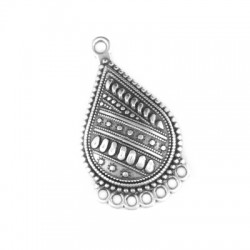 Pendentif Éthnique avec Anneaux en Métal/Zamak 21x32mm