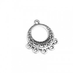 Pendentif Éthnique avec Anneaux en Métal/Zamak 18mm