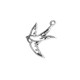 Colgante de Metal Zamak Pájaro Golondrina 28x21mm