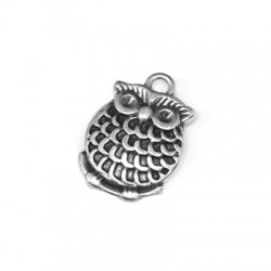 Colgante de Metal Zamak Pajaro Mochuelo 13x15mm
