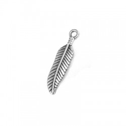 Pendentif Plume en Métal/Zamak 6x21mm