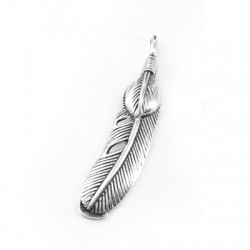 Pendentif Plume en Métal/Zamak 8x32mm