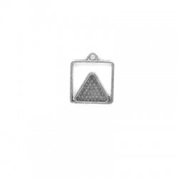 Pendentif Carré avec Triangle en Métal/Zamak 13mm