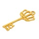 Pendentif Zamak clé « LUCK » avec Couronne 23 x 46 mm