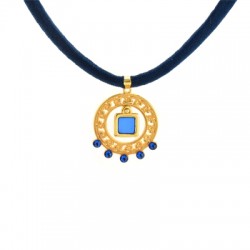 Pendentif rond éthnique avec anneaux en Métal/Zamak 30mm