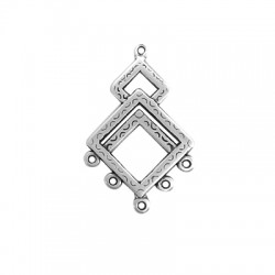 Pendentif éthnique losanges avec anneaux en Métal/Zamak 26x36mm