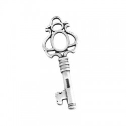 Pendentif Clé en Métal/Zamak 17x45mm
