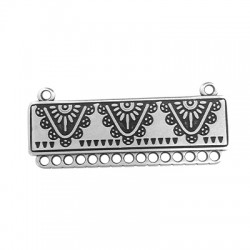 Intecalaire collier éthnique avec anneaux en Métal/Zamak 45x15mm