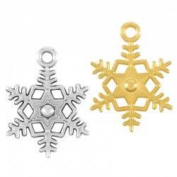 Colgante de Metal Zamak Copo de Nieve 14mm