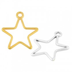 Zamak Charm Star Hollow 21mm