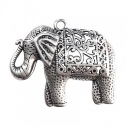 Colgante de Metal Zamak Elefante Étnico 58x46mm