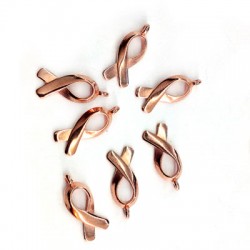 Zamak Charm Breast Cancer Awareness Symbol 8x15mm