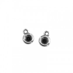 Pendentif rond 8mm en Métal/Zamak avec support pour cristal SS24