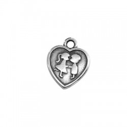 Zamak Charm Heart Boy + Girl 13mm