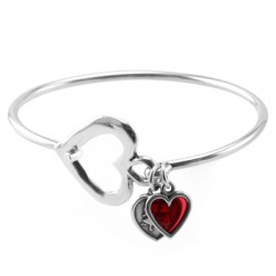 Ciondolo in Metallo Zama Cuore con Bimbo e Bimba 13mm