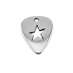 Zamak Pendant Guitar Pick 17x22mm Ø1.8mm