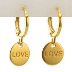 Μεταλλικό Ζάμακ Χυτό Μοτίφ Στρογγυλό ''love'' 10mm Ø1.2mm