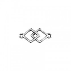 Intercalaire double losange en Métal/Zamak 19x12mm