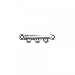 Intercalaire Barre avec 3 anneaux en Métal/Zamak 20x6mm