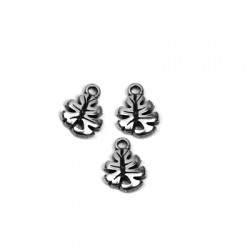 Charm in Metallo Zama Foglia Tropicale 9x10mm (Ø1.2mm)