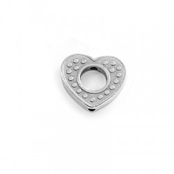 Zamak Bead Heart 14x15mm Ø1.5mm