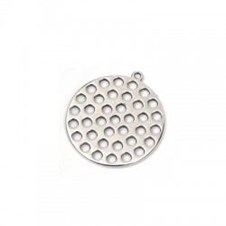 Pendentif disque perforé en Métal/Zamak 30mm