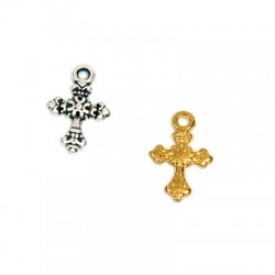Colgante de Metal Zamak Cruz 10x12mm