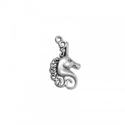 Pendentif tête de licorne en Métal/Zamak 15x23mm